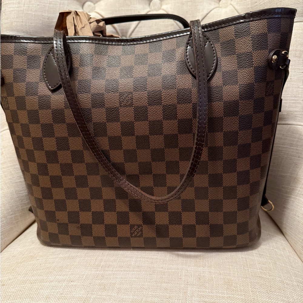 Louis Vuitton Damier Ebene Brown Checkered Tote